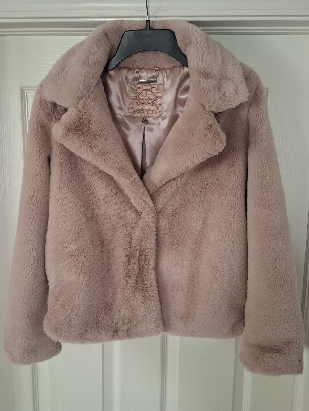 Jou Jou Blush Pink Faux Fur Cropped Jacket Coat XS